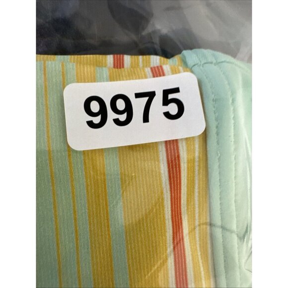 Prana women's M 2-Piece Tankini Top Boy Short Swimsuit Green Yellow EUC - Picture 11 of 12